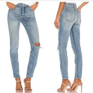 Revolve GRLFRND Karolina High Rise Skinny Straight Ankle Crop Jeans size 28